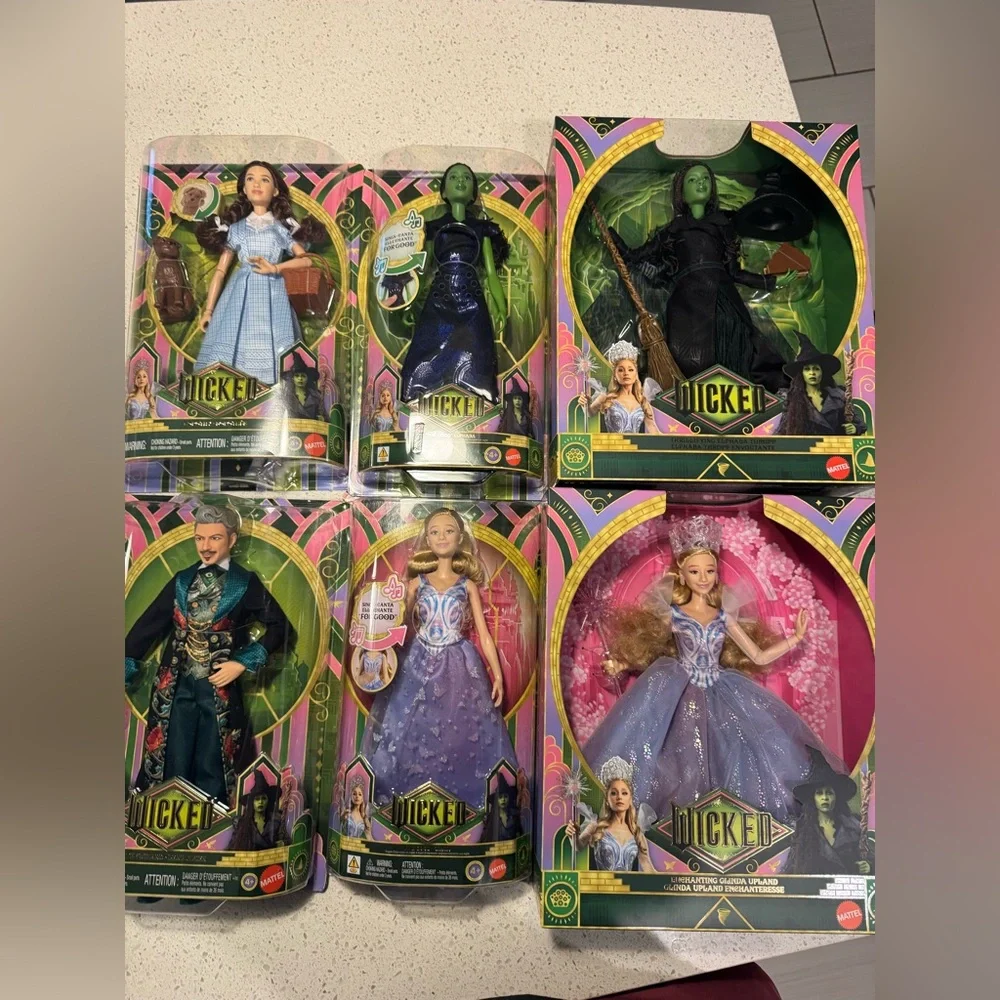 Wicked: For Good Entire Mattel Doll Collection - 6 Dolls Wizard, Elphaba, Glinda